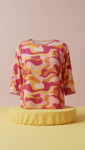 Blusa ondas tangerina estampada