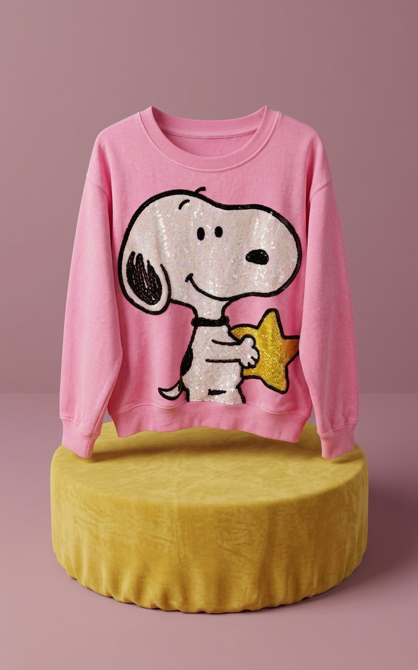 Sudadera Snoopy & Golden Star - Rosa