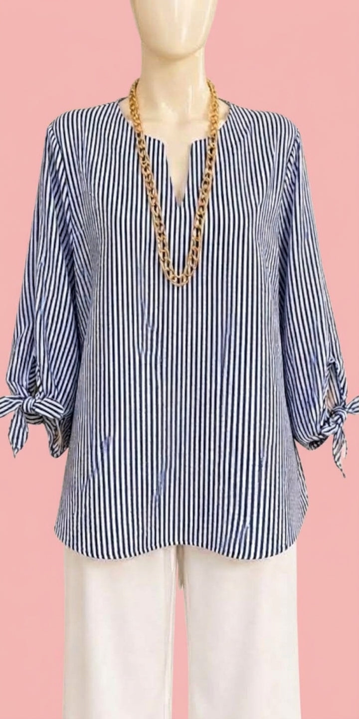 Blusa Rayas Marino & Distinción